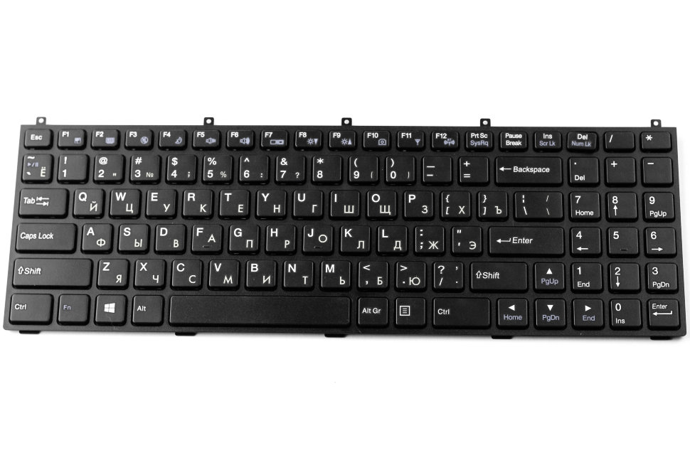 Клавиатура для ноутбука DNS Clevo W765K C4500 Черная с рамкой P/n: MP-08J46SU-430, 6-80-M9800-280-1