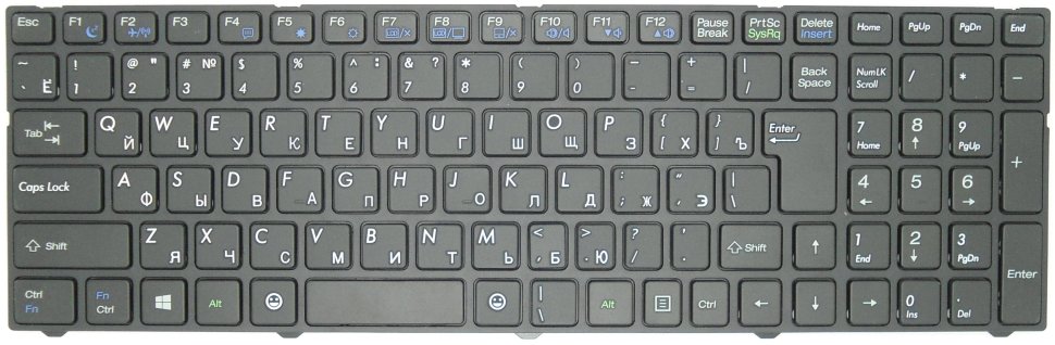 Клавиатура для ноутбука DNS Pegatron C15 С рамкой P/N: 0KN0-CN4RU12, MP-13A83SU-5283