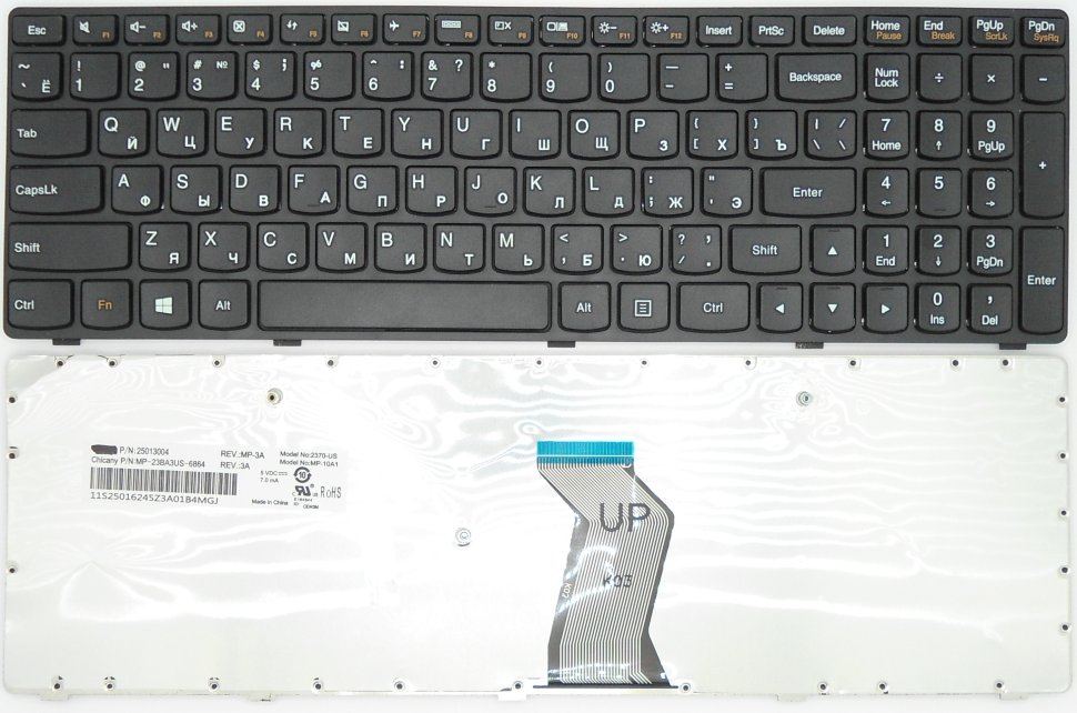Клавиатура для ноутбука Lenovo G500 G700 P/N: 25210891, MP-12P83US-6861, G500-RU, T4G9-RU