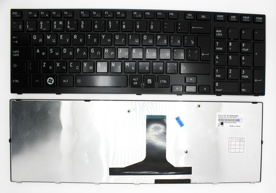 Клавиатура для ноутбука Toshiba A660 P750 X770 P/n: NSK-TQ0BC 0R, 9Z.N4YBC.00R, PK130CX1A11