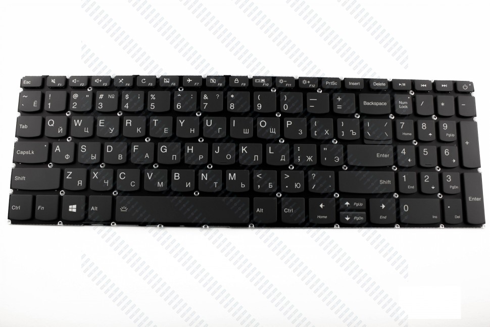 Клавиатура для ноутбука Lenovo 320-15ABR 320-15AST Серая с подсветкой P/n: SN20K93009, 9Z.NDRDSN.10R