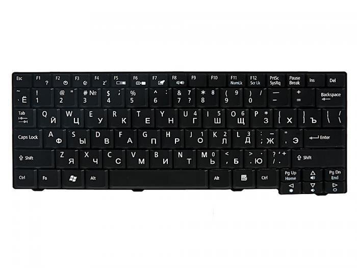 Клавиатура для Acer One D150 D250 531H A110 A150 Черная P/n: ZG5, 9J.N9482.00R, 9J.N9482.20R
