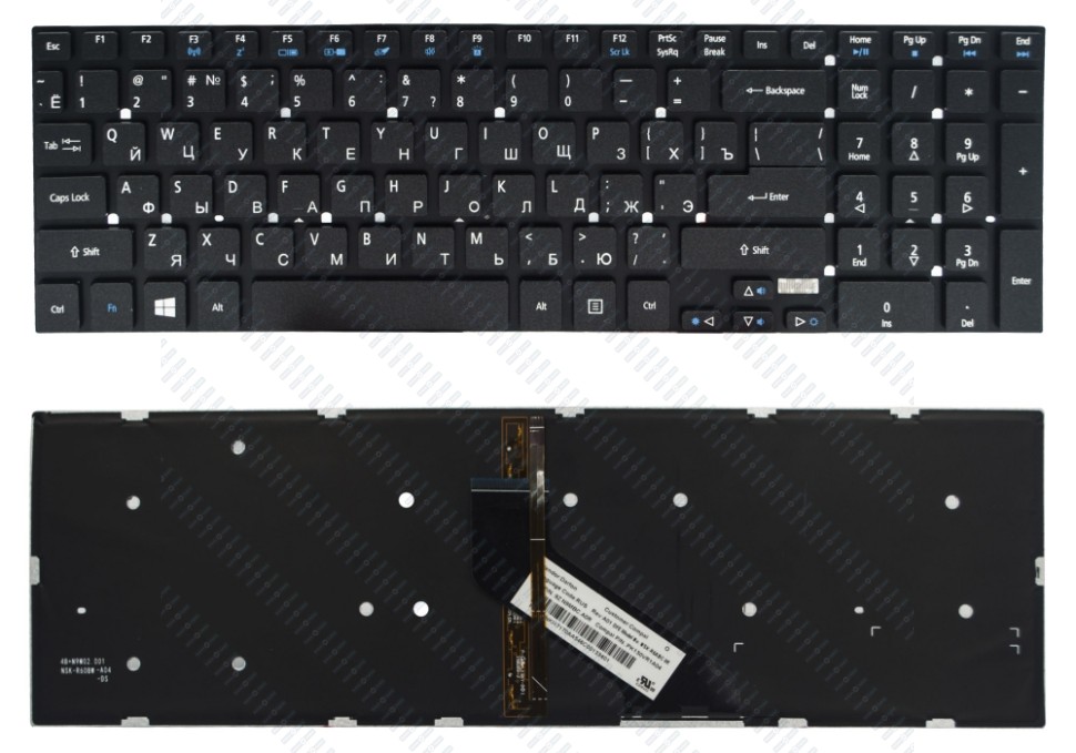 Клавиатура для Acer V3 V3-551 V3-771 5830T 5755G c подсветкой p/n: MP-10K33SU-698, MP-10K33SU-6981