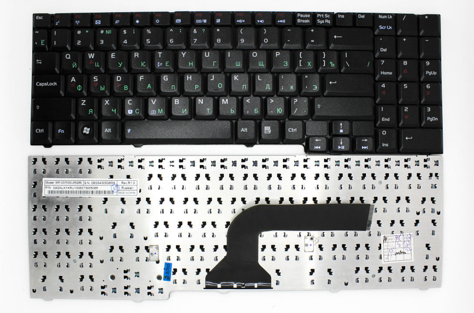 Клавиатура для Asus M50 M70 G50 G70 X55 X57 P/N: NSK-U410R, 9J.N0B82.10R, 04GNED1KRU00-1